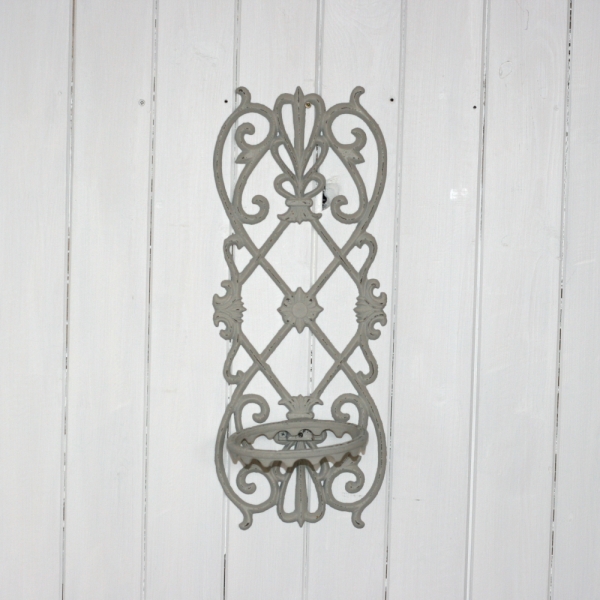 Nástenný držiak na kvety biely 53cm