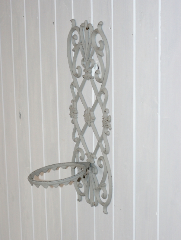 Nástenný držiak na kvety biely 53cm