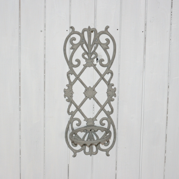 Nástenný držiak na kvety biely 53cm