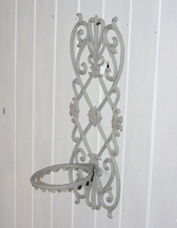 Nástenný držiak na kvety biely 53cm