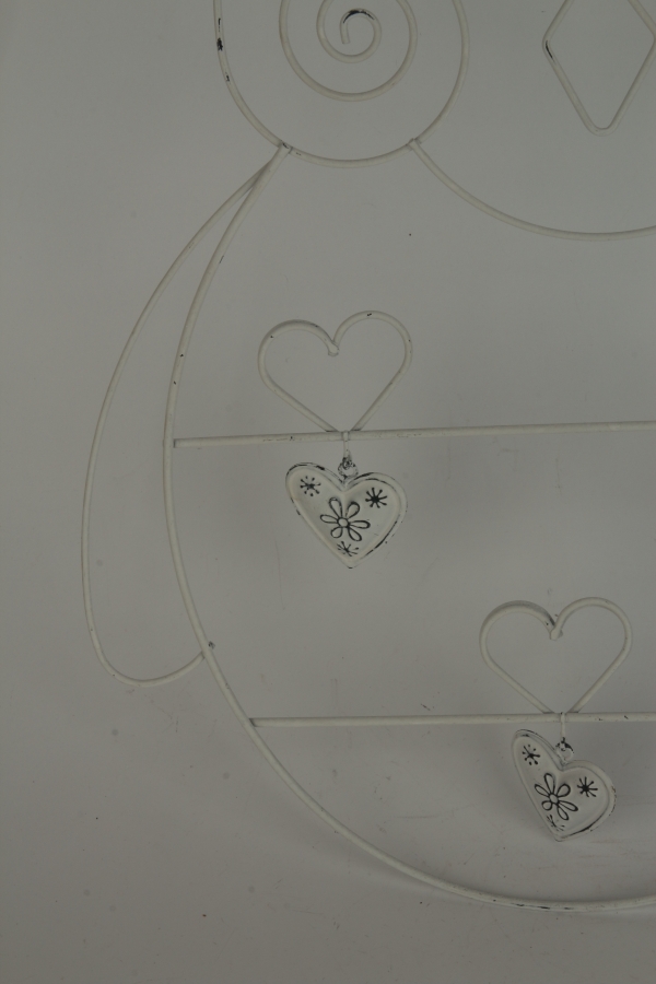 Nástenný kovový držiak na foto - sova 30x41cm