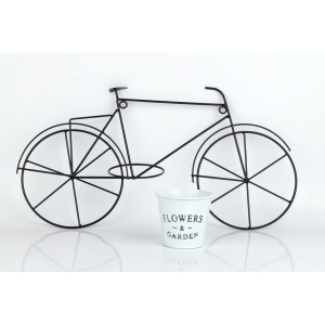 Nástenný kvetináč kovové kolo čierne