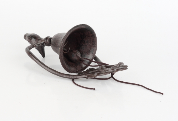 Nástenný liatinový zvonček s vtáčikom 28cm