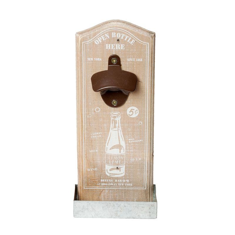 Nástenný otvárač fliaš OPEN BOTTLE HERE 30cm