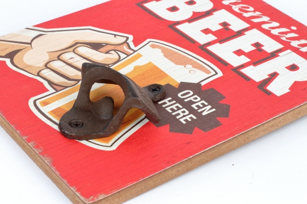 Nástenný otvárač fliaš PREMIUM BEER 16x23cm