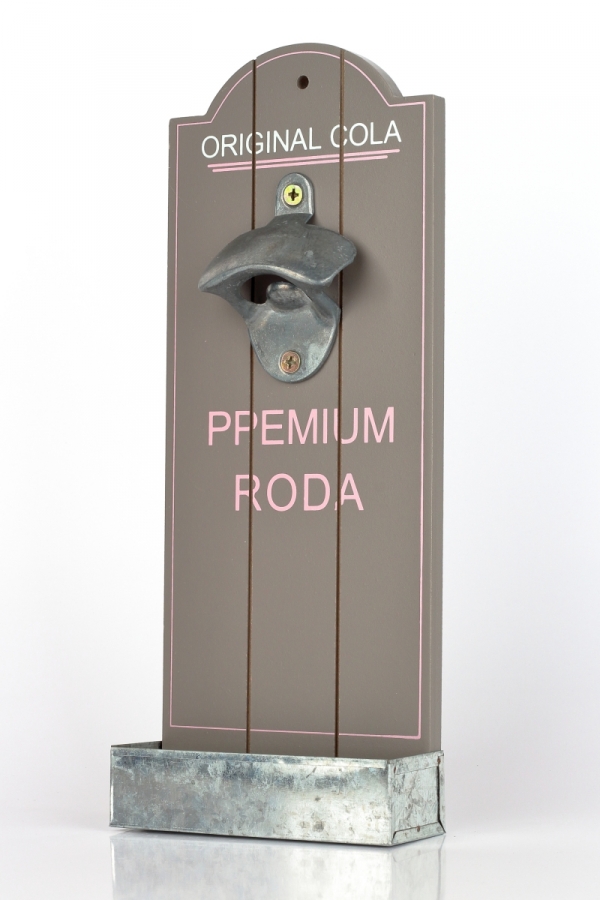 Nástenný otvárač fliaš so zásobníkom na zátky Original cola 12x4,5x30cm
