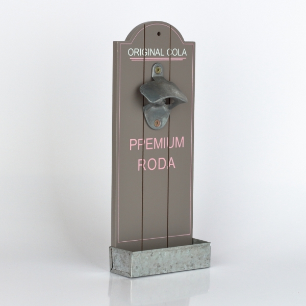 Nástenný otvárač fliaš so zásobníkom na zátky Original cola 12x4,5x30cm