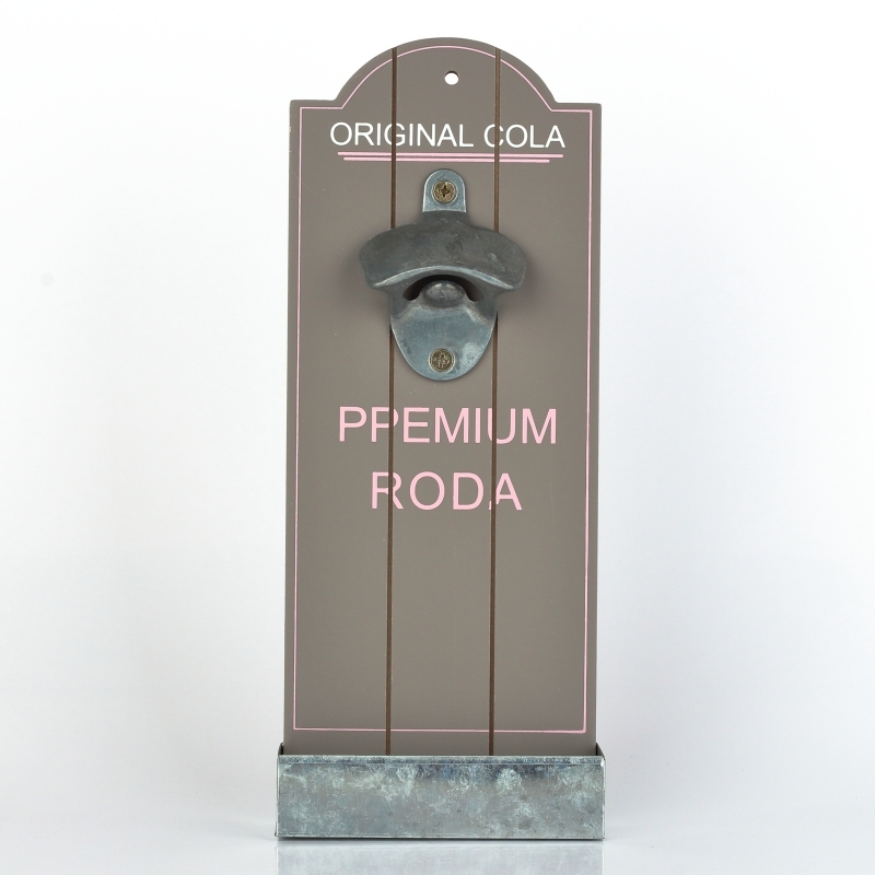 Nástenný otvárač fliaš so zásobníkom na zátky Original cola 12x4,5x30cm