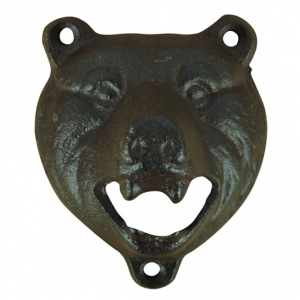 Nástenný otvírák na láhve medvěd litina 10x8cm