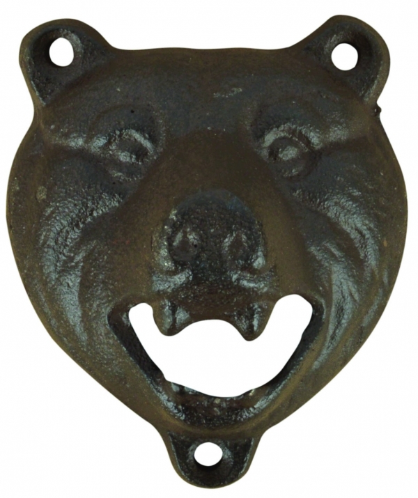 Nástenný otvírák na láhve medvěd litina 10x8cm