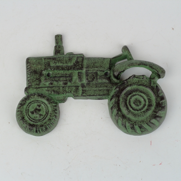 Nástenný otvírák na láhve traktor zelený 20x14cm