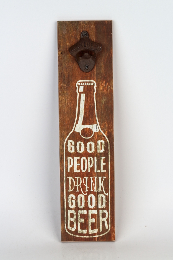 Nástenný otvárač na pivo GOOD PEOPLE DRINK GOOD BEER 40cm