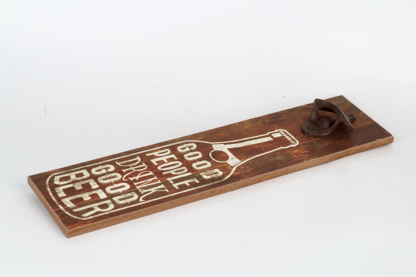 Nástenný otvárač na pivo GOOD PEOPLE DRINK GOOD BEER 40cm