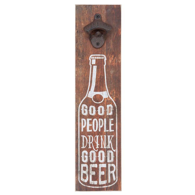 Nástenný otvárač na pivo GOOD PEOPLE DRINK GOOD BEER 40cm