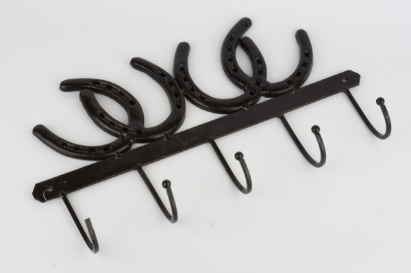 Nástenný vešiak 5 háčikov podkovy 42x23cm - VYŘAZENO