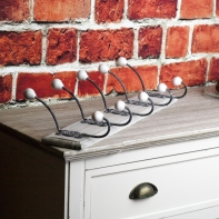 Nástenný vešiak drevený 5 háčikov 58cm