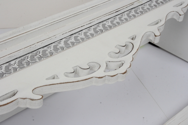 Nástenný vešiak drevený s policou biely 76x18x32cm