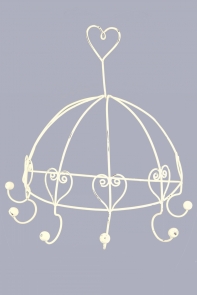 Nástenný vešiak polkruh so srdiečkami 32,5cm