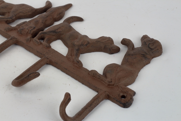 Nástenný vešiak s psíkmi liatina 35x18cm