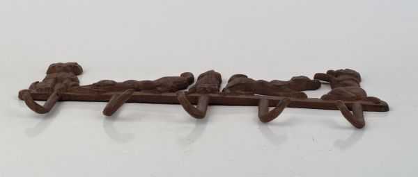 Nástenný vešiak s psíkmi liatina 35x18cm