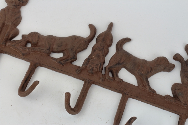 Nástenný vešiak s psíkmi liatina 35x18cm