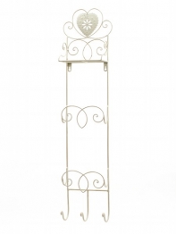 Nástenný vešiak srdce s poličkou 85cm