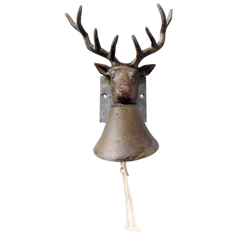 Nástěnný zvonček liatina jeleň 23,1x13,3x25,8cm