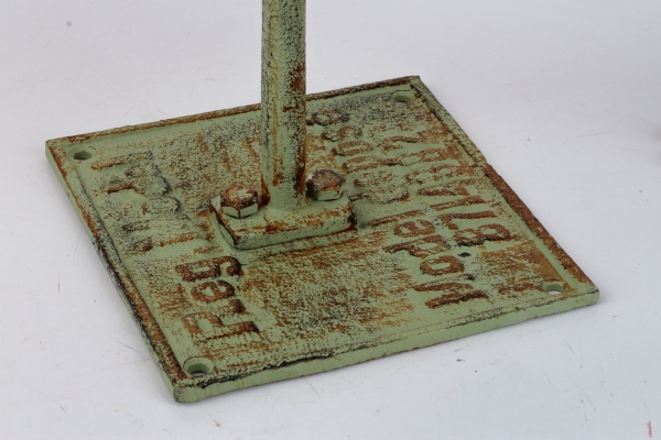 Nástenný zvonček so zelenou patinou liatina 17x14cm