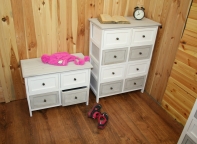 Nízka komoda Vintage biela / šedá 58x30x43cm