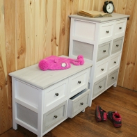 Nízka komoda Vintage biela / šedá 58x30x43cm