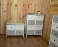 Nízka komoda Vintage biela / šedá 58x30x43cm