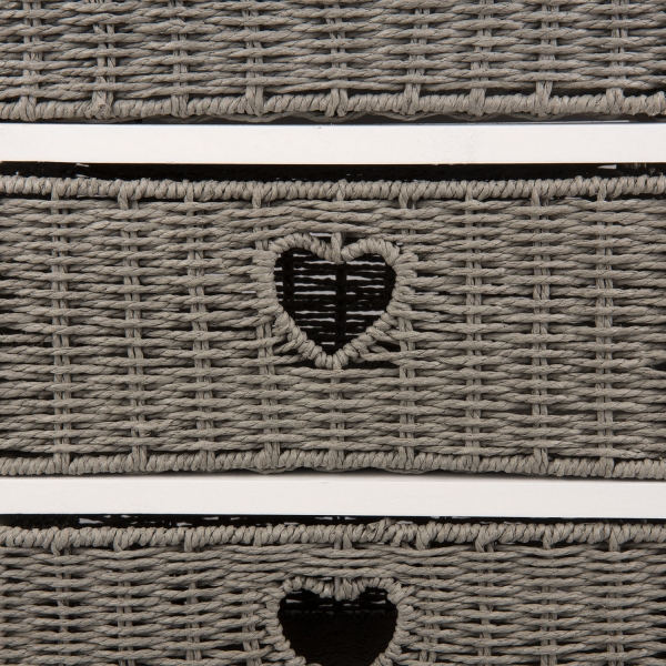 Nočný stolík s 3 pletenými zásuvkami 40x29x58cm