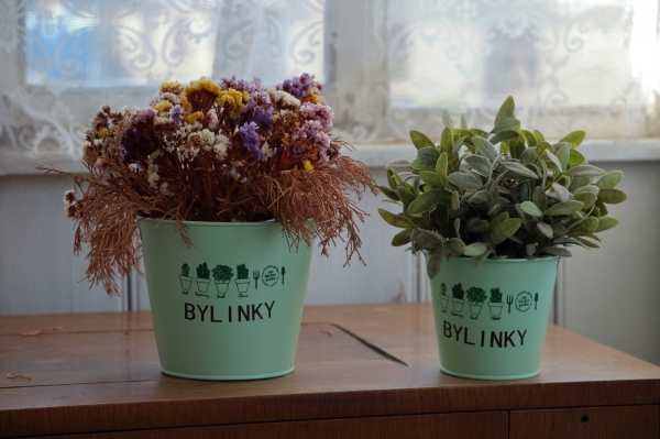 Obal na kvetináč vedierko svetlo zelený 14×10,5×12cm