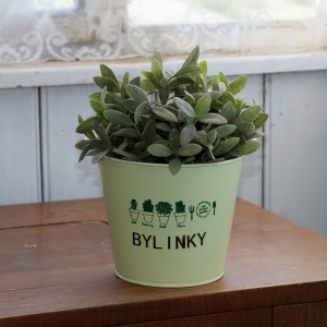 Obal na kvetináč vedierko svetlo zelený 17,5×13,5×16 cm