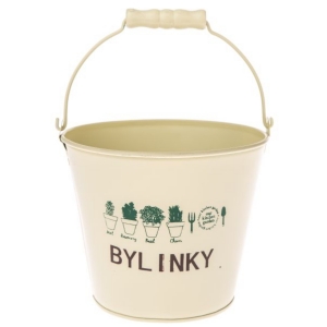 Obal na kvetináč vedierko žlté 17,5×13,5×16cm