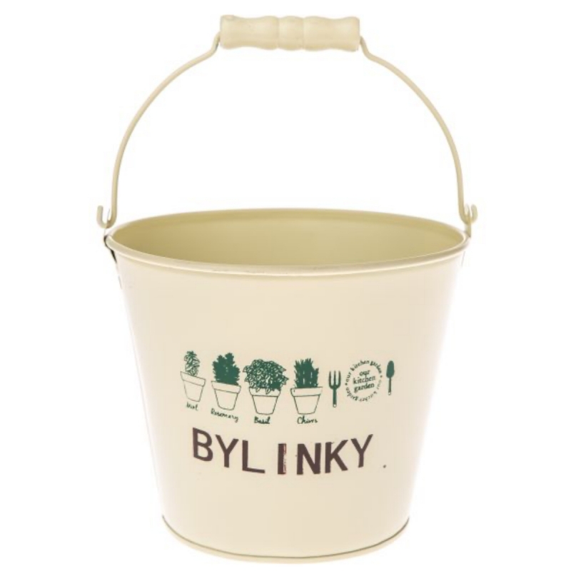 Obal na kvetináč vedierko žlté 17,5×13,5×16cm