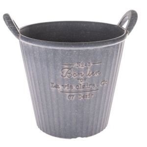 Obal na kvetináč s rukoväťou šedý 36,5×32×30cm