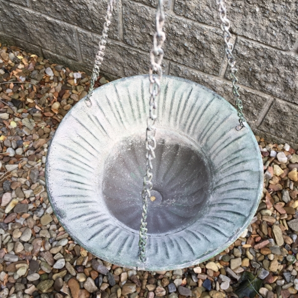 Obal na kvetináč závesný so zelenou patinou 31,2x31,2x18,2cm