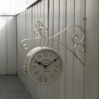 Obojstranné hodiny biele LONDON BRIDGE 16cm