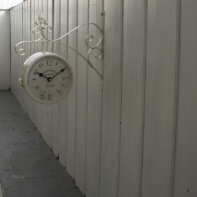 Obojstranné hodiny biele LONDON BRIDGE 16cm