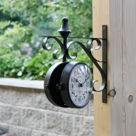 Obojstranné hodiny kovové London 16x16cm