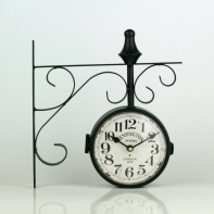 Obojstranné hodiny kovové London 16x16cm