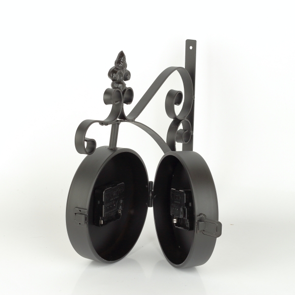 Obojstranné hodiny kovové s ruží