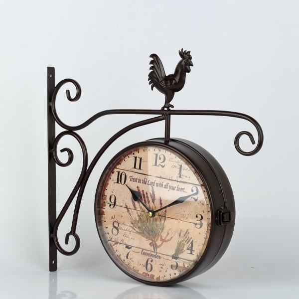 Obojstranné hodiny na konzole Provence