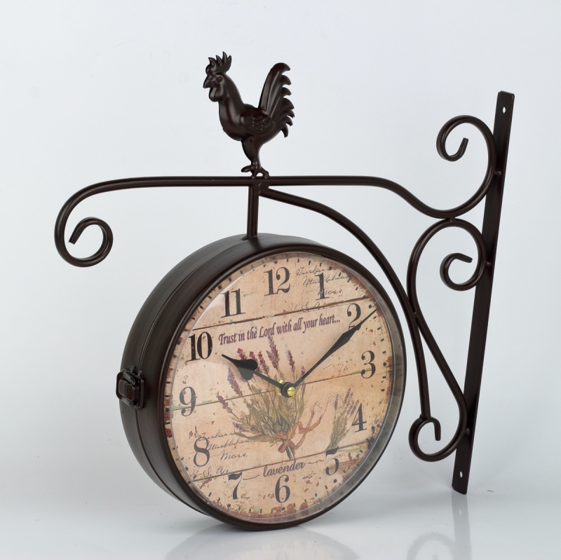 Obojstranné hodiny na konzole Provence