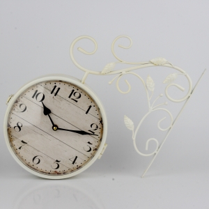 Obojstranné hodiny s arabskými číslicami bielej 36x39x7cm