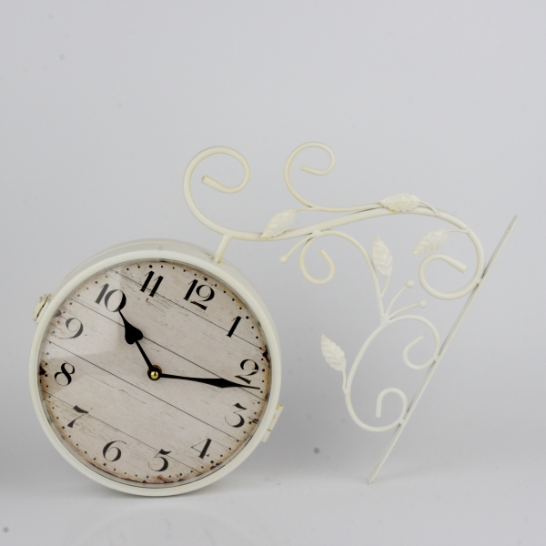 Obojstranné hodiny s arabskými číslicami bielej 36x39x7cm