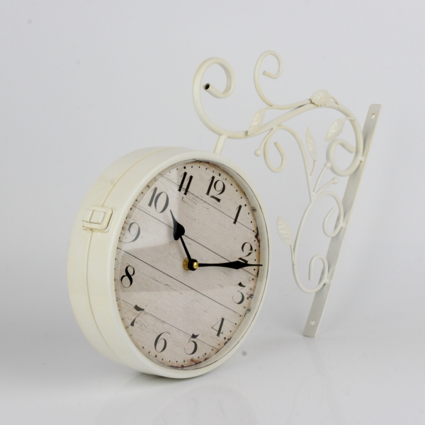 Obojstranné hodiny s arabskými číslicami bielej 36x39x7cm