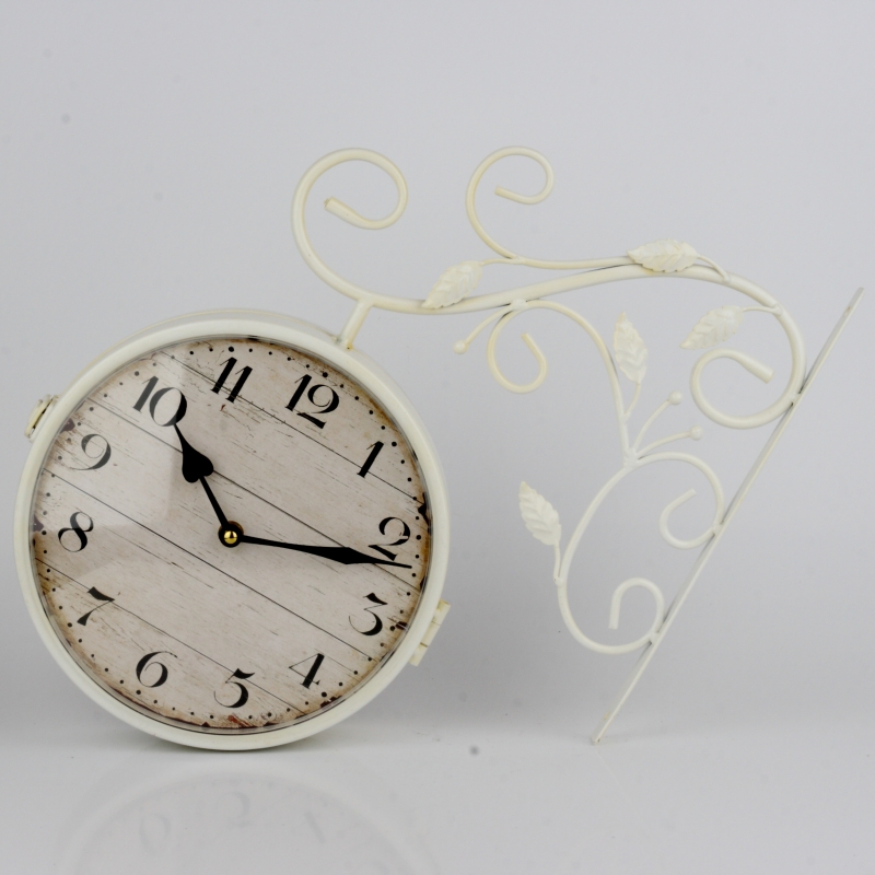 Obojstranné hodiny s arabskými číslicami bielej 36x39x7cm