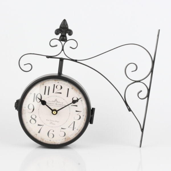 Obojstranné hodiny s arabskými číslicami Clement 31x28x7cm